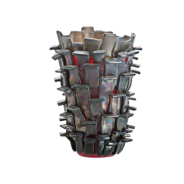 VENINI Vaso Ritagli (Fulvio Bianconi) Sabbia Iridato/Rosso 22 CM - H 30 CM 552.00