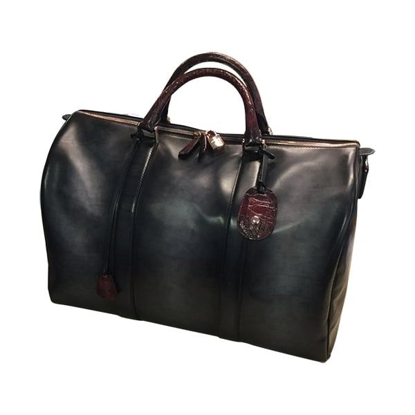 ASTRUA Creazioni Beretta Borsone In Cuoio Tamponato Grigio Ref. 470-50  BORSONE 470-50