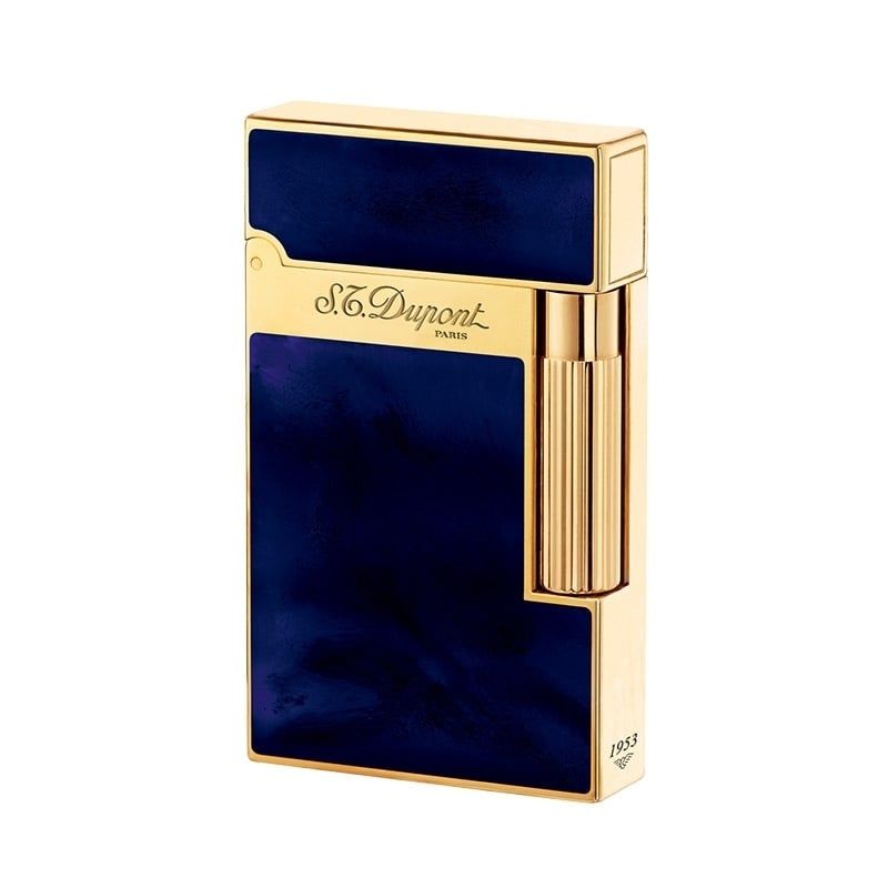 S. T. DUPONT Accendino Lacca Blu e Oro Giallo  016134