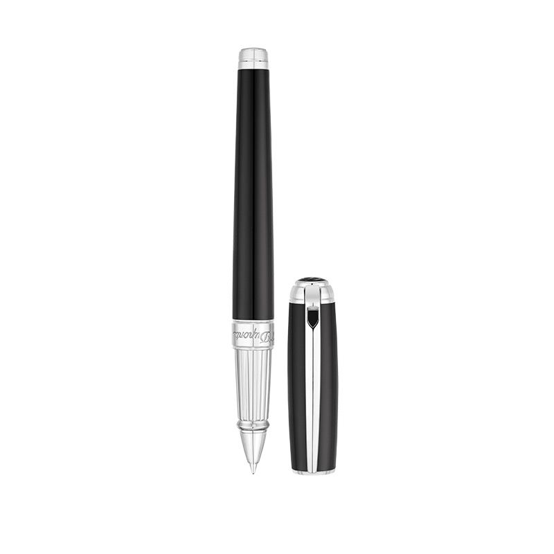 S. T. DUPONT Penna Roller Large Line D Lacca Nera / Palladio  412100L