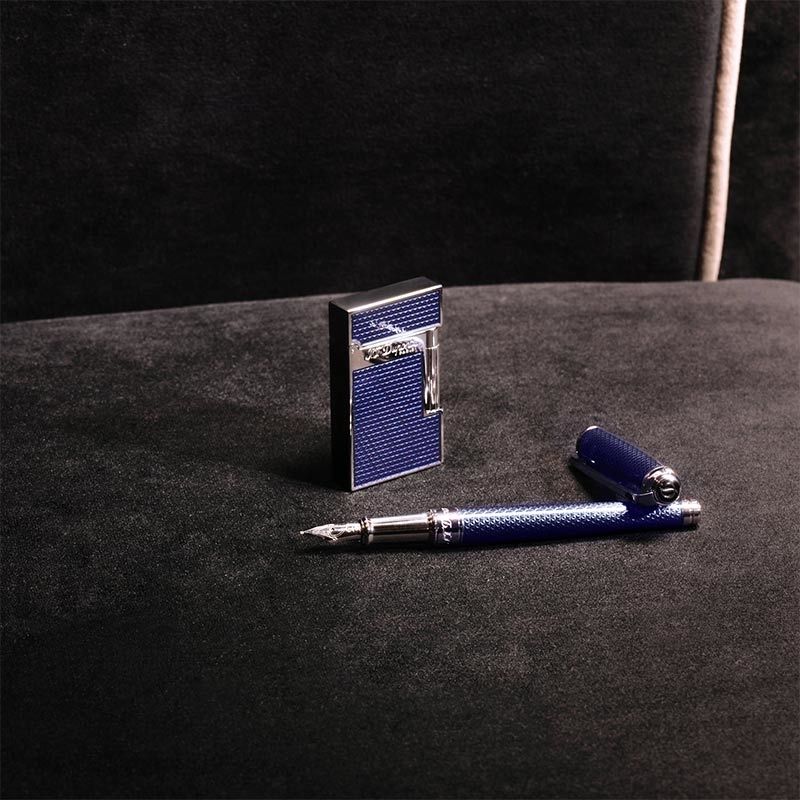 S. T. DUPONT Penna A Sfera Media Line D Lacca Blu / Palladio  415104M