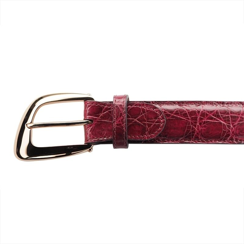 ASTRUA Creazioni Cintura In Pelle Di Coccodrillo Oxblood  CF1ATO28+FB5OT50