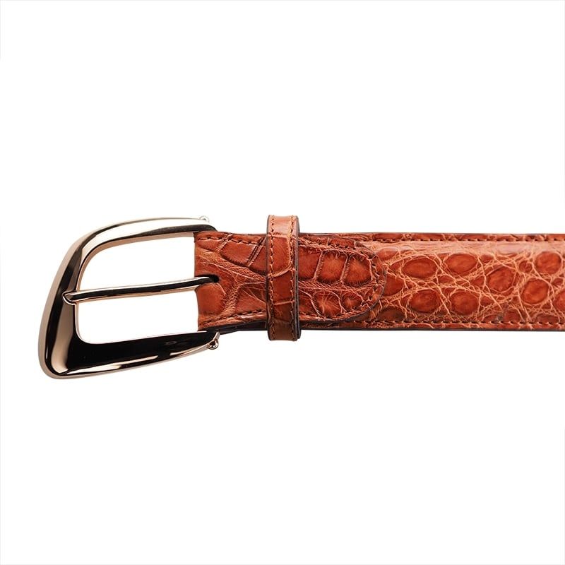 ASTRUA Creazioni Cintura In Pelle Di Coccodrillo Gold  CF1ATO49+FB5OT50