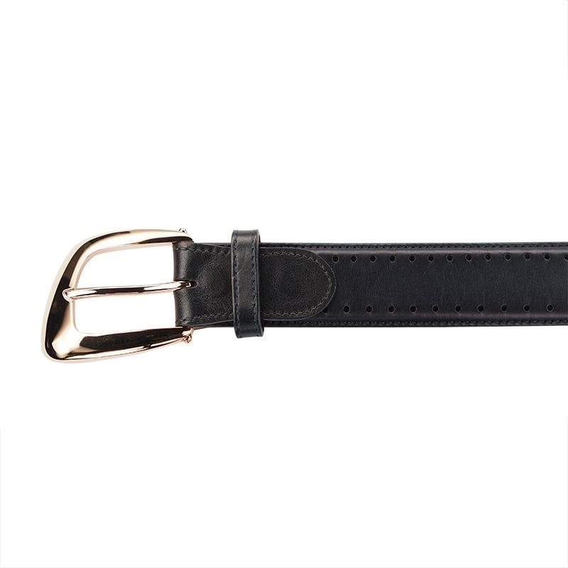 ASTRUA Creazioni Cintura In Pelle Di Vitello Night Shade FIbbia Oro Rosa  CF1VFF29+FB5OT50