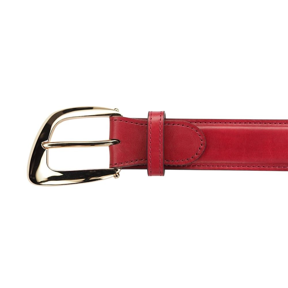 ASTRUA Creazioni Cintura In Pelle Di Vitello Oxblood Fibbia Oro Giallo  CF1VI28+FB5OT52