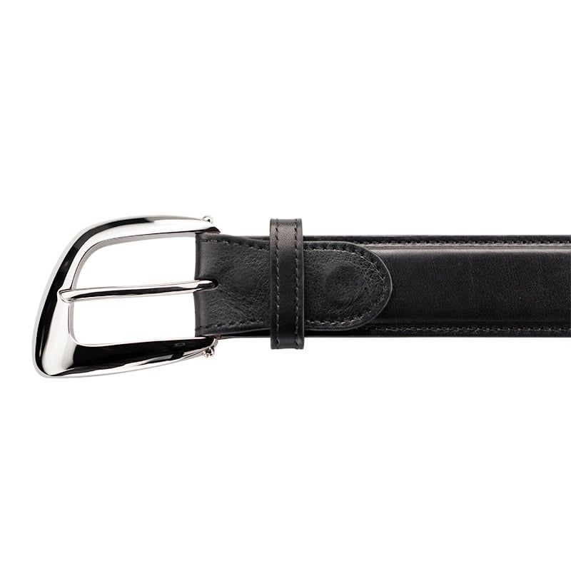ASTRUA Creazioni Cintura In Pelle Di Vitello Nero  CF1VI30+FB5OT53