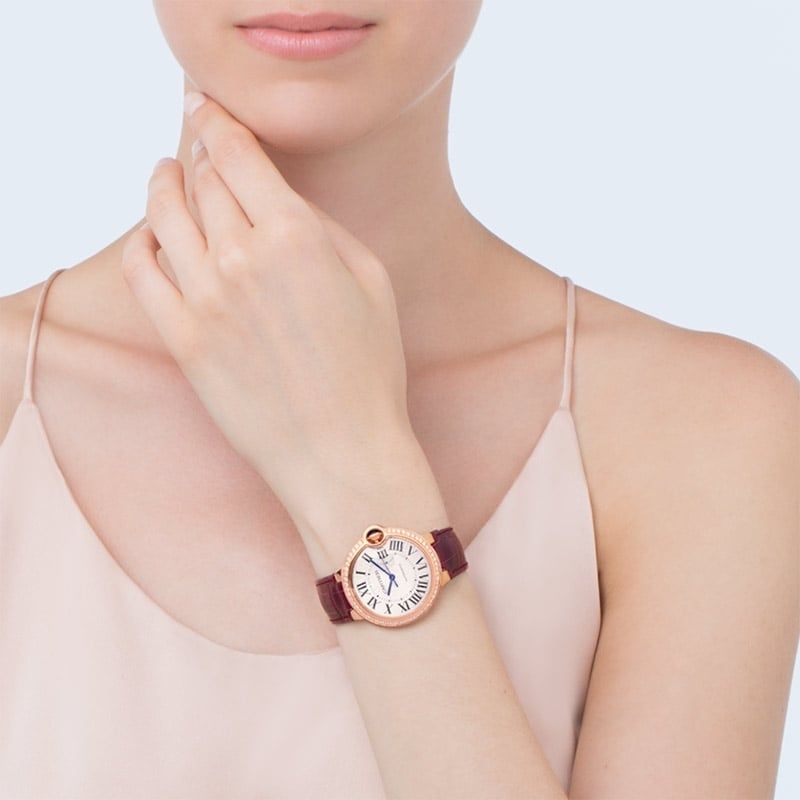 CARTIER Ballon Bleu De Cartier, Oro Rosa, Pelle, Diamanti 36 MM WJBB0034