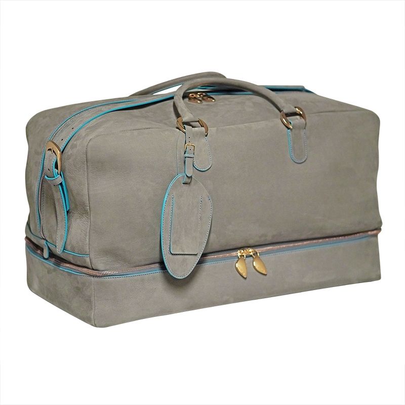 ASTRUA Creations Borsone In Pelle Nabuck Grigio  BV2NA04-LAV04A16