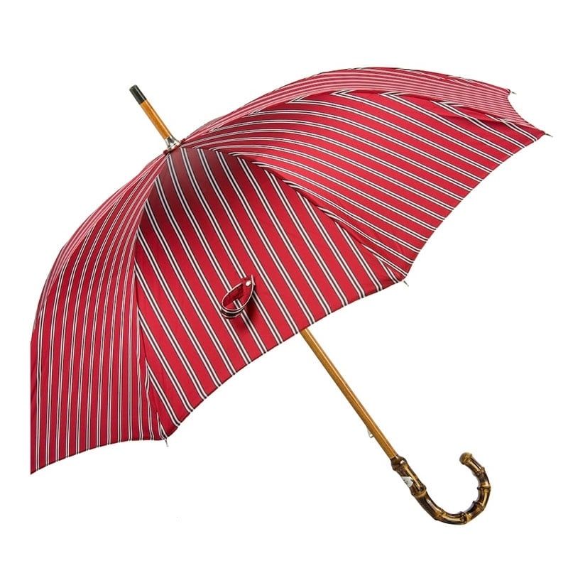 PASOTTI Ombrello Da Uomo Bespoke Bordeaux Con Righe Marrone/Grigio  142*51880/2**B