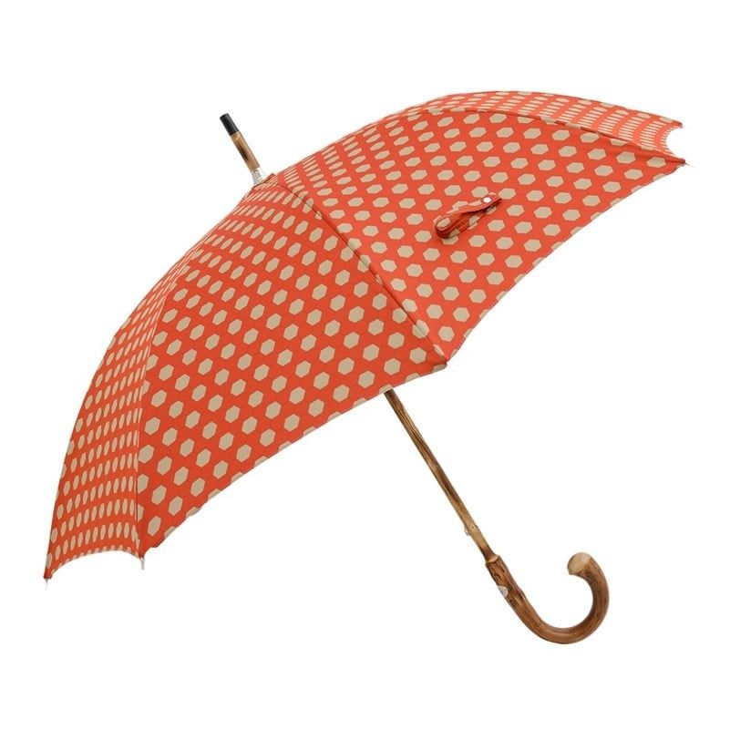 PASOTTI Ombrello Da Uomo Bespoke Esagoni Tortora/Arancio  142*ESAGON/9**2