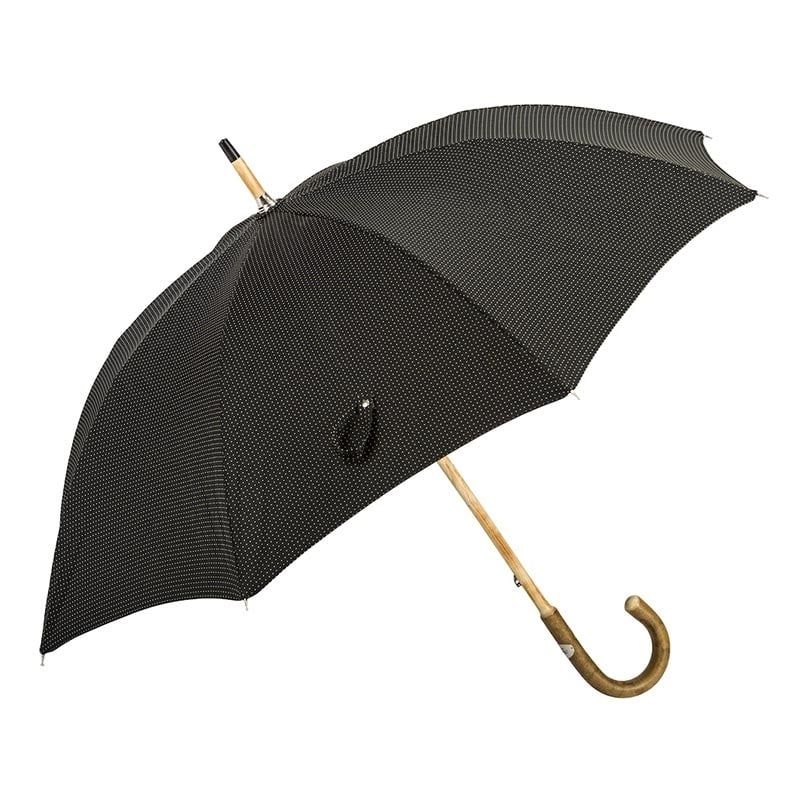 PASOTTI Ombrello Da Uomo Bespoke Nero Puntini Tortora  142*PUNTO/5**1