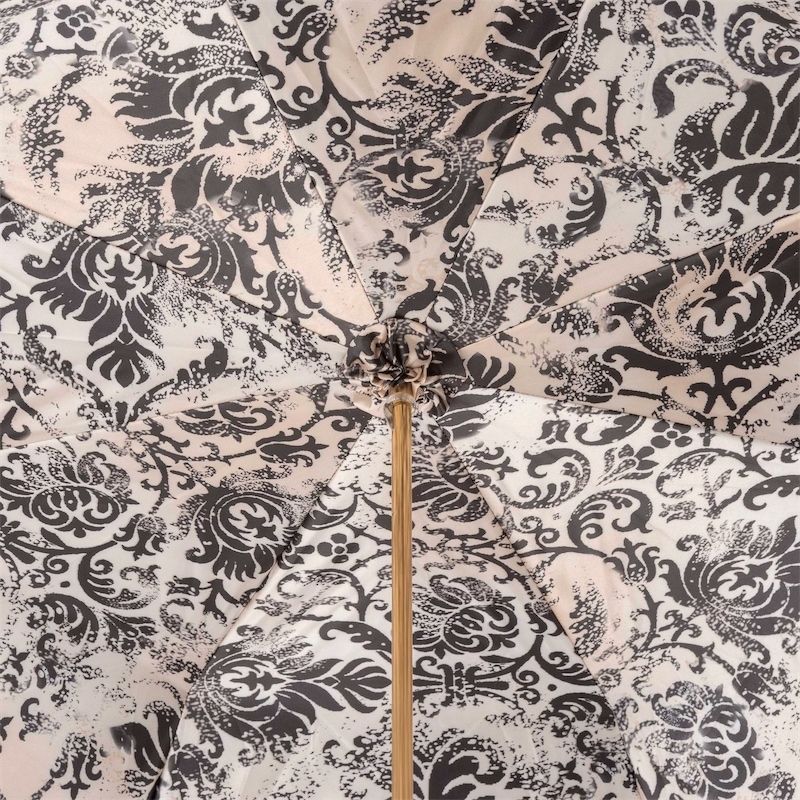 PASOTTI Ombrello Donna Classic Nero Interno Flora Bianco E Nero  189*34*50998-44*I24