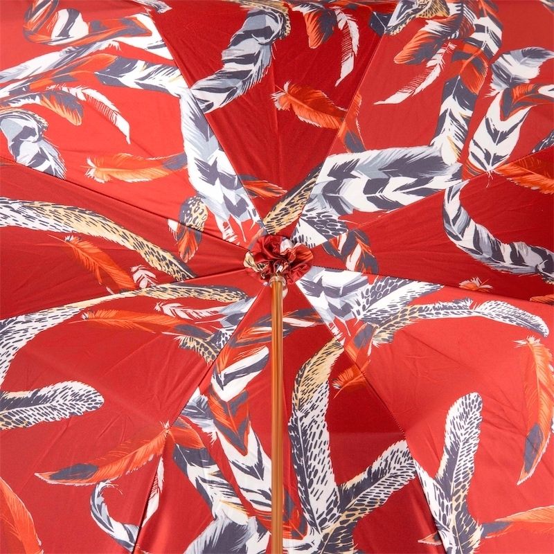 PASOTTI Ombrello Da Donna Flower Blu Interno Piume Sfondo Rosso  189*31*58574-69*A