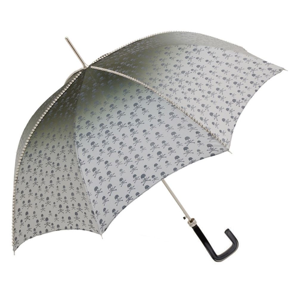 PASOTTI Ombrello Da Donna Lux Grigio Sfumato Con Borchie A Forma Di Teschio  416N*21284-7T**G17
