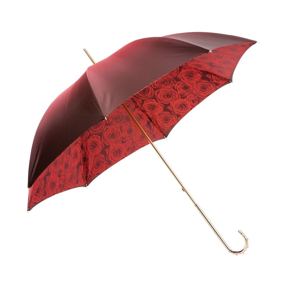 PASOTTI Ombrello Da Donna Flower Sfumato Bordeaux Interno Bouquet Di Rose Rosse  189*21284-1*50884-1*U2