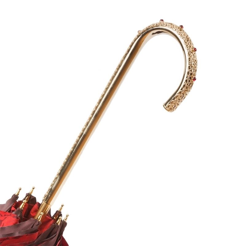 PASOTTI Ombrello Da Donna Flower Sfumato Bordeaux Interno Bouquet Di Rose Rosse  189*21284-1*50884-1*U2