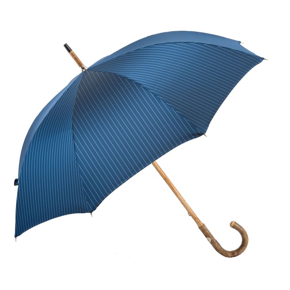 PASOTTI Ombrello Da Uomo su Misura Blu Gessato  476*1084-5**1
