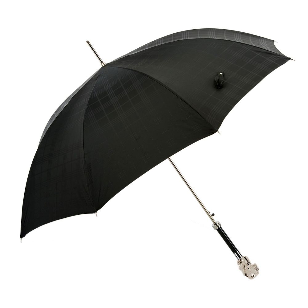 Pasotti Ombrello Da Uomo Lux Scozzese Nero  478*6434-19**W40