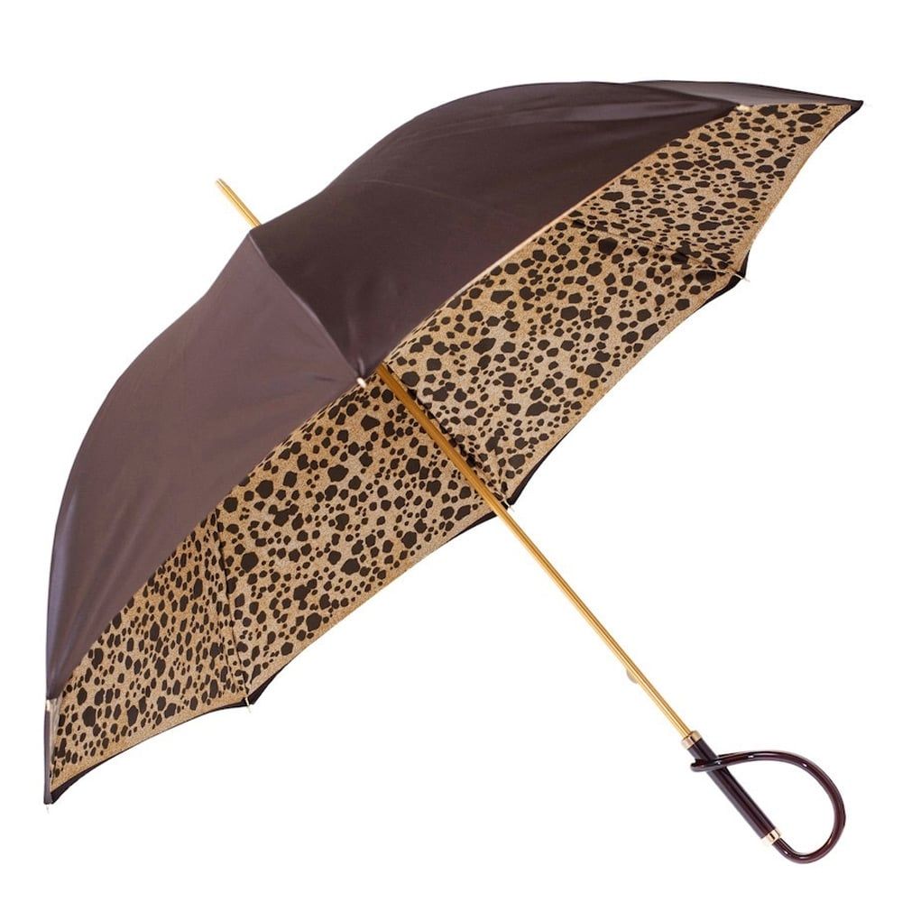 PASOTTI Ombrello Da Donna Animal Marrone Interno Maculato  189*30*1411/61*A