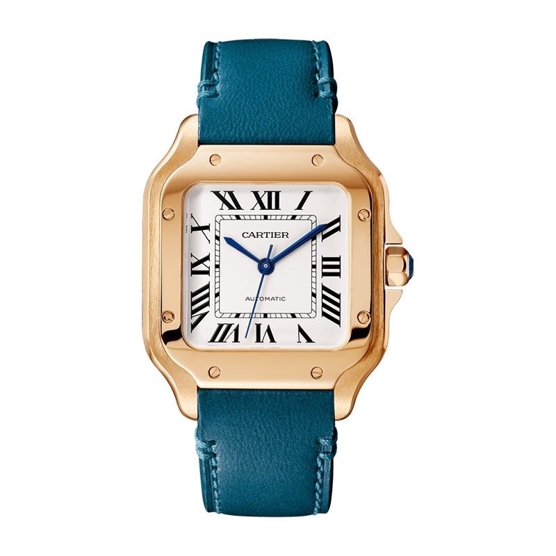 CARTIER Santos De Cartier Modello Medio, Oro Rosa, Pelle 35.1  MM WGSA0028