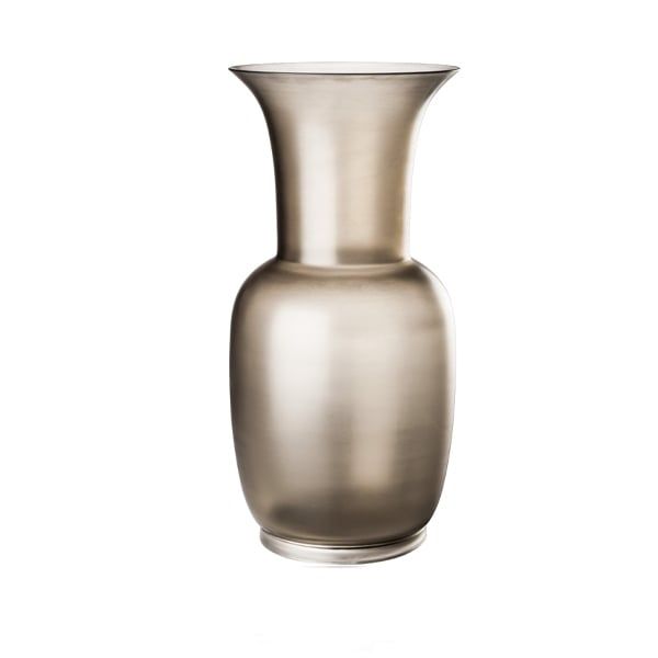 VENINI Vaso Opalino Satin Talpa/Cristallo 17 CM – H 36 CM 706.22