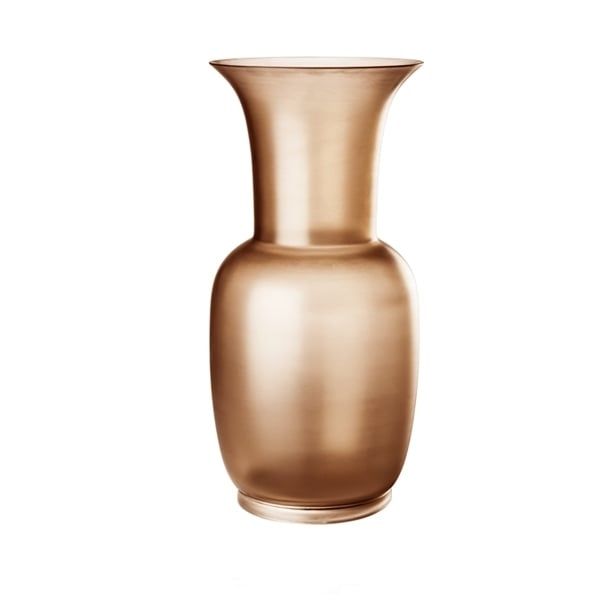 VENINI Vaso Opalino Satin Tè/Cristallo 17 CM – H 36 CM 706.22