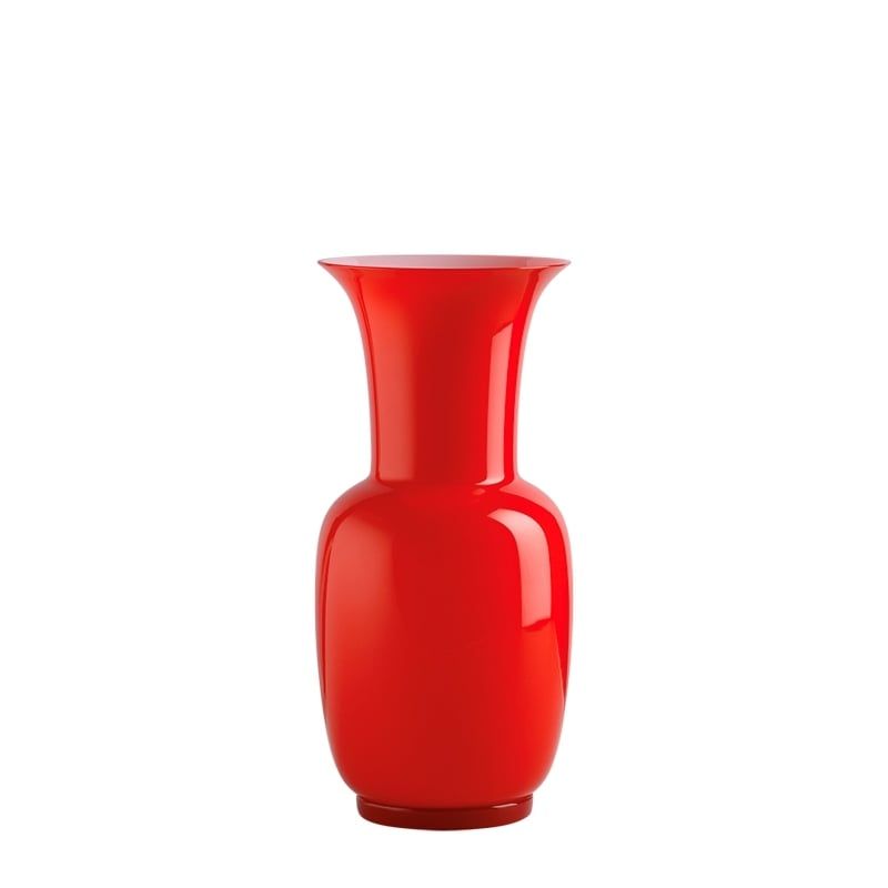 VENINI Vaso Opalino Rosso 14 CM - H 30 CM 706.38