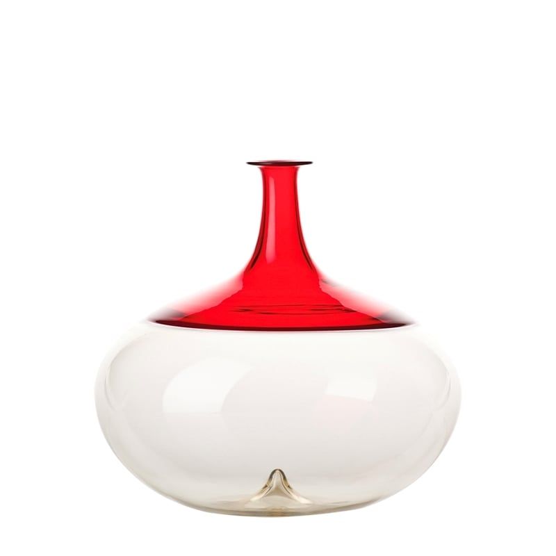 VENINI Vaso Bolle Pagliesco/Rosso 19 CM - H 19 CM 502.01