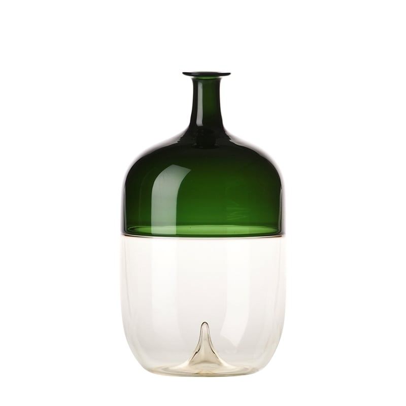 VENINI Vaso Bolle Pagliesco/Verde Mela  14 CM – H 25 CM 503.02