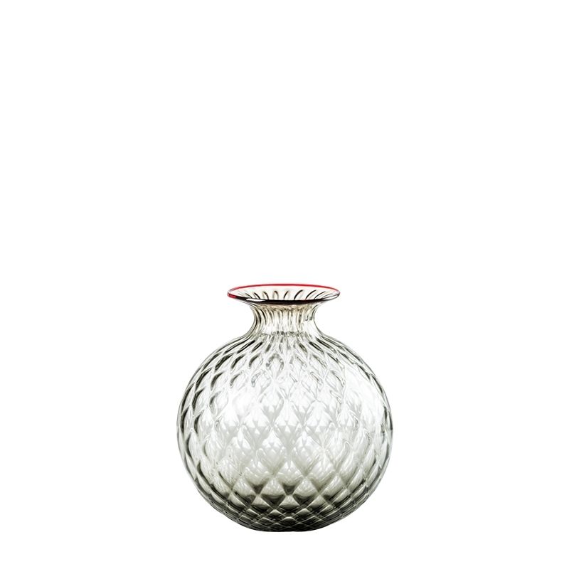 VENINI Vaso Monofiore Balloton Talpa/Filo Rosso  11 CM - H 12.5 CM 100.14