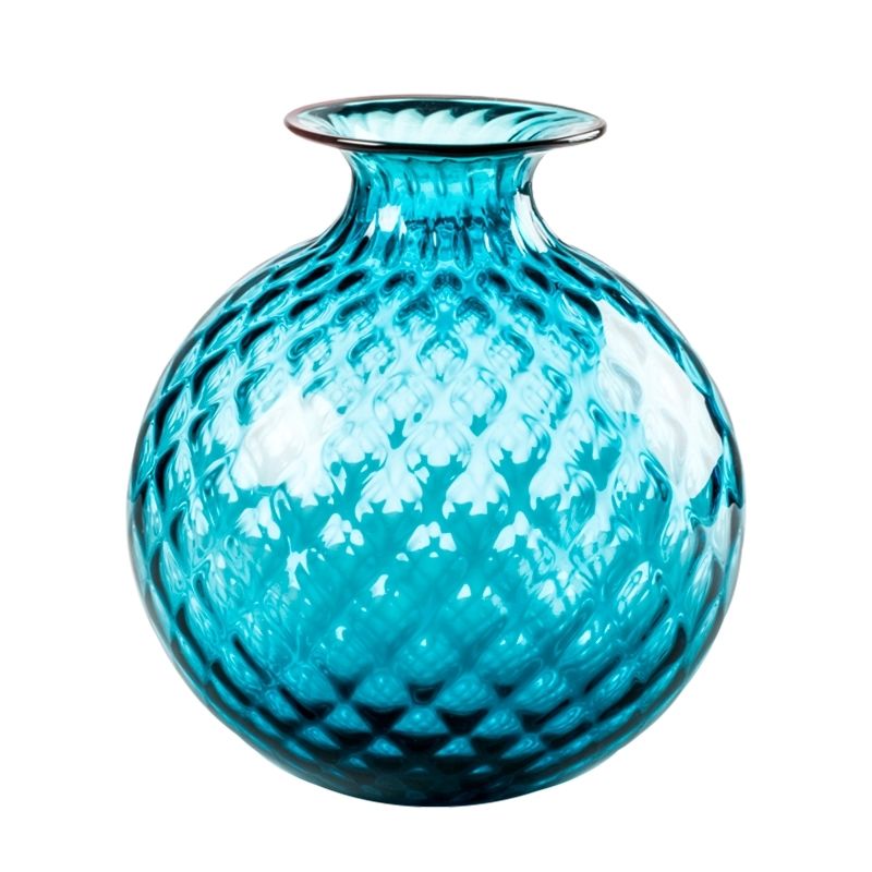 VENINI Vaso Monofiore Balloton Orizzonte/Filo Rosso 21.5 CM - H 24.5 CM 100.29