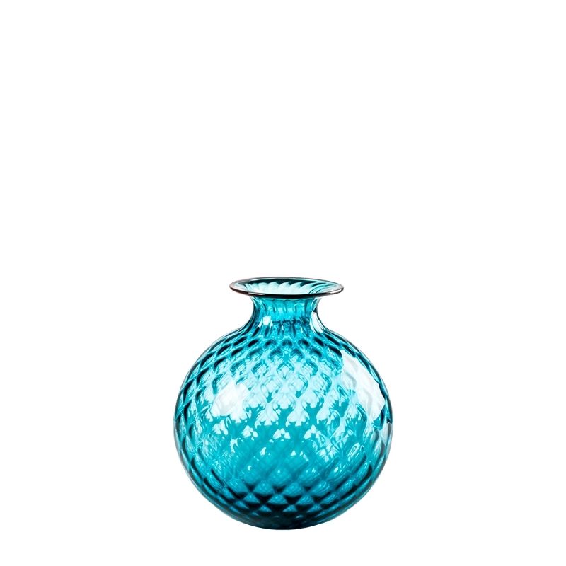 VENINI Vaso Monofiore Balloton Orizzonte/Filo Rosso 11 CM - H 12.5 CM 100.14
