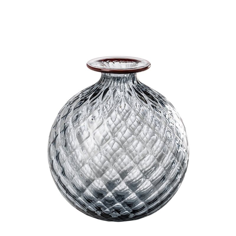 VENINI Vaso Monofiore Balloton Uva/Filo Rosso 18CM – H 20,5CM 100.18