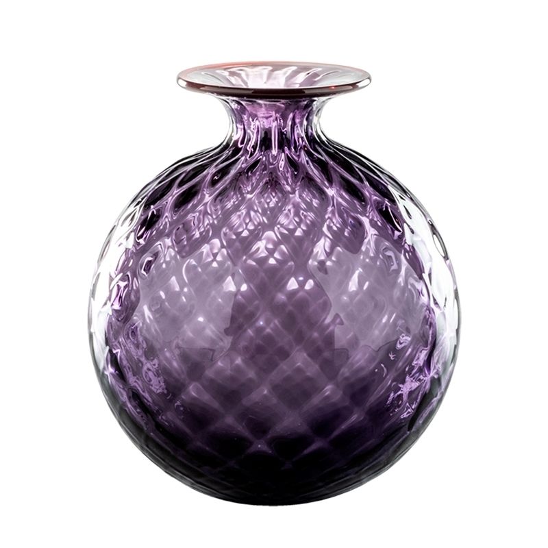 VENINI Vaso Monofiore Balloton Indaco/Filo Rosso 21,5 CM – H 24,5 CM 100.29