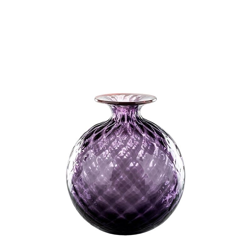 VENINI Vaso Monofiore Balloton Indaco/Filo Rosso 14 CM – H 16,5 CM 100.16