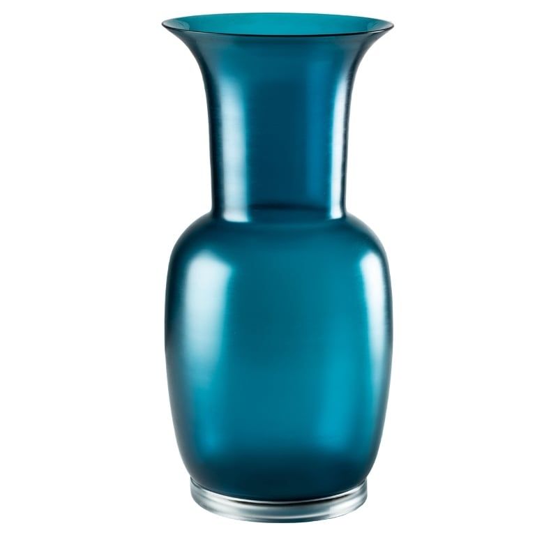 VENINI Vaso Opalino Satin Orizzonte/Cristallo 20 CM – H 42 CM 706.24