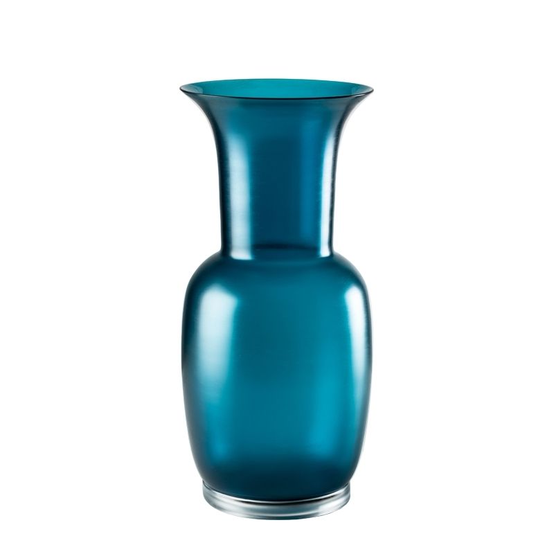 VENINI Vaso Opalino Satin Orizzonte/Cristallo 17 CM – H 36 CM 706.22