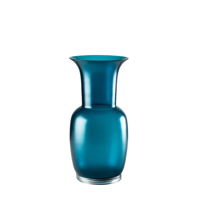 VENINI Vaso Opalino Satin Orizzonte/Cristallo 14 CM - H 30 CM 706.38