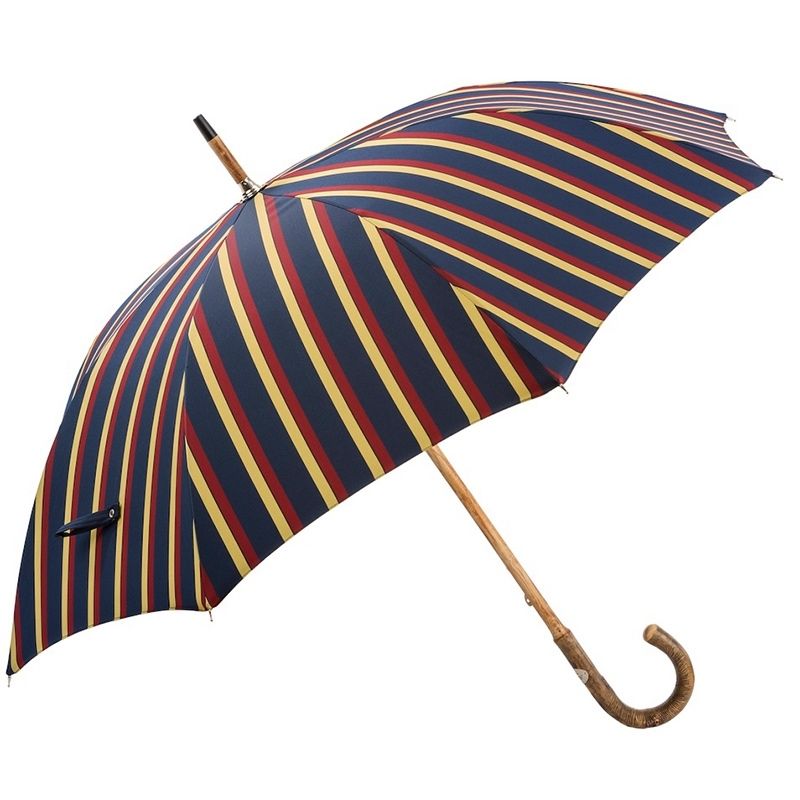 PASOTTI Ombrello Da Uomo Su Misura Righe Blu/Bordeaux/Oro  142*ALFRED/1**1