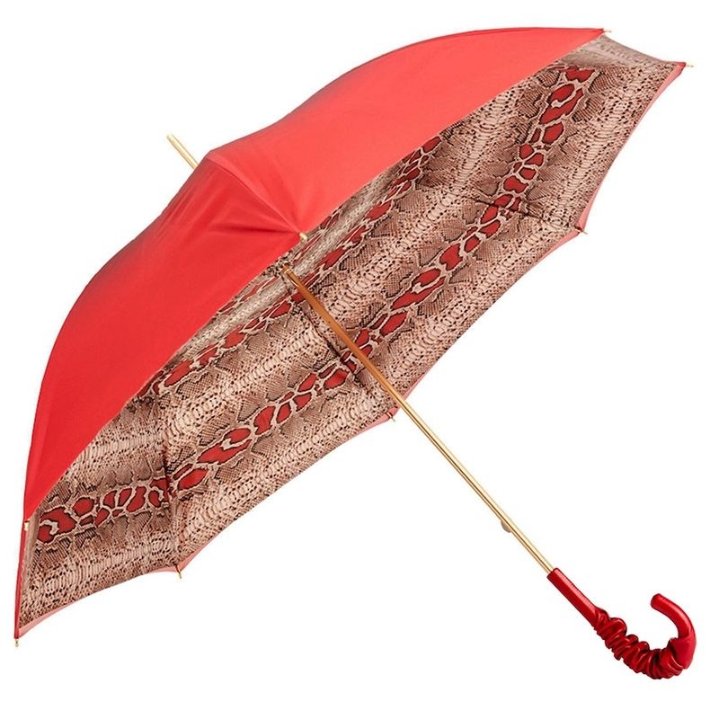 PASOTTI Ombrello Donna Classic Sfumato Rosso/Bordeaux Interno Pitone Rosso  189*21284-1*52656/60*A35