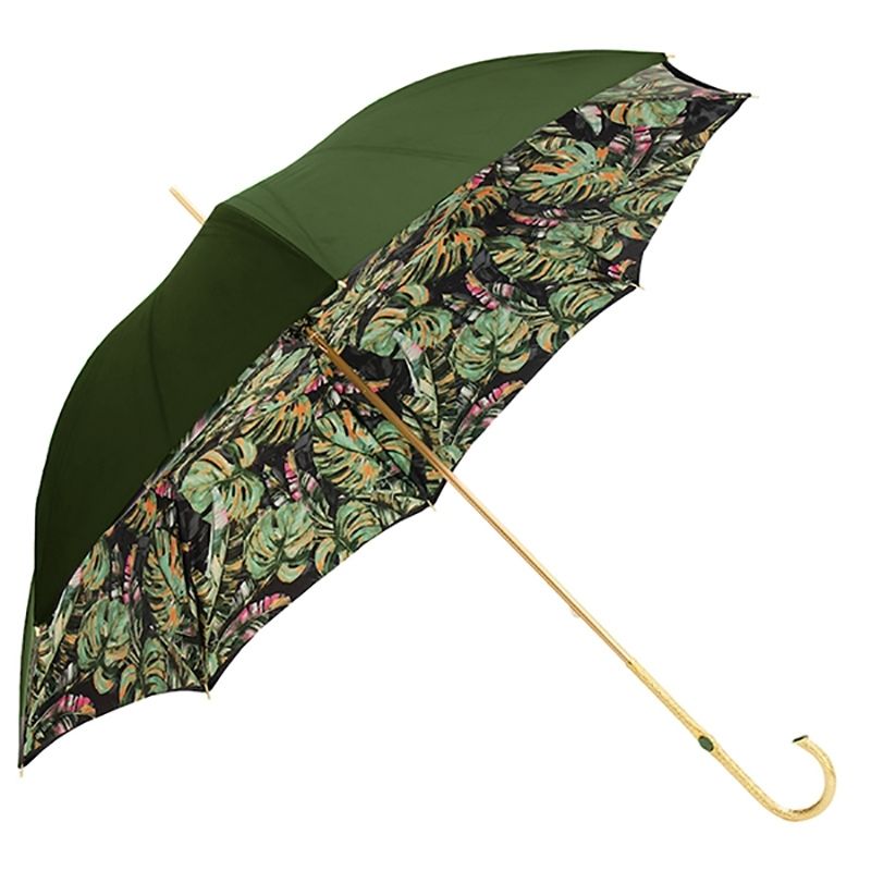 PASOTTI Ombrello Da Donna W Flower 189 Sfumato Verde Bosco Interno Tropicale Verde  189*21284/19*9E100/7*P5