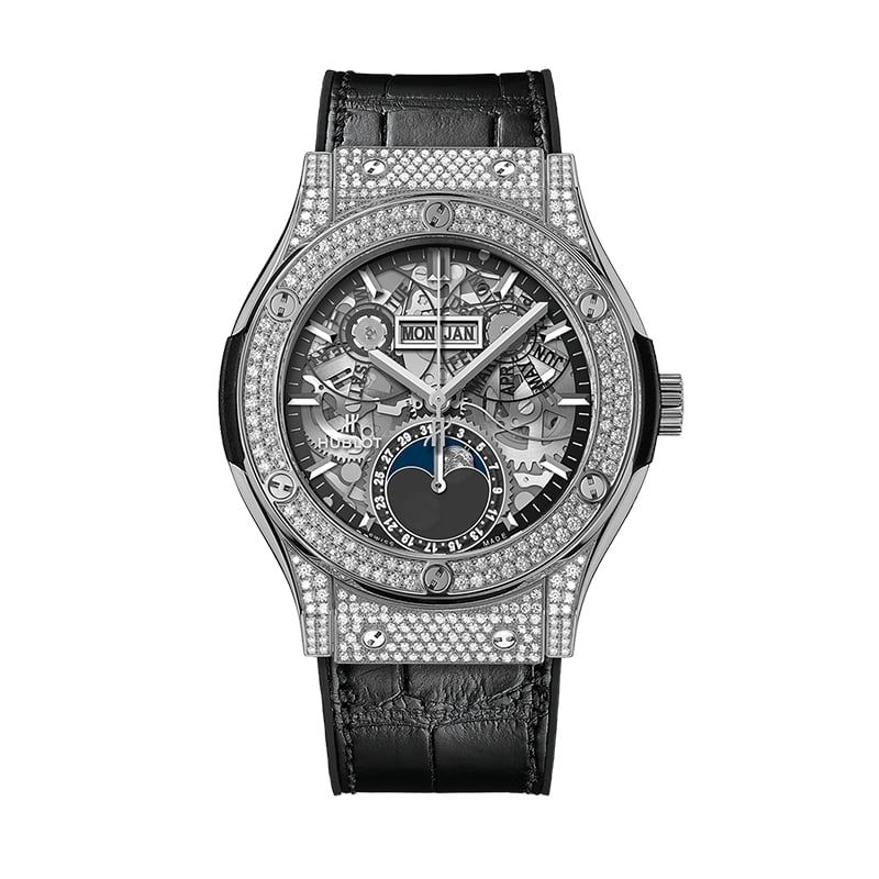 HUBLOT Classic Fusion Aerofusion Moonphase Titanium Pavé 42 MM 547.NX.0170.LR.1704