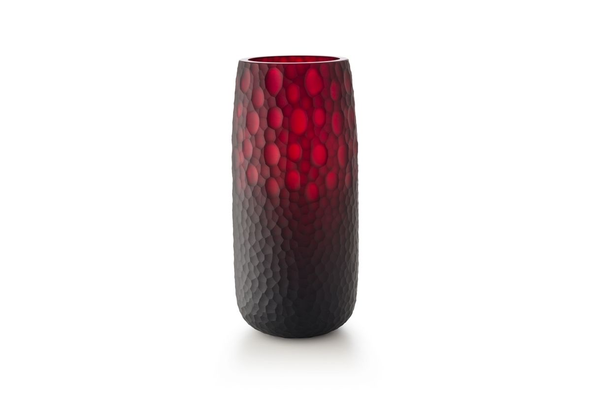 SALVIATI Vaso Battuti Rosso Large H 42 CM / Ø 20 CM D6050