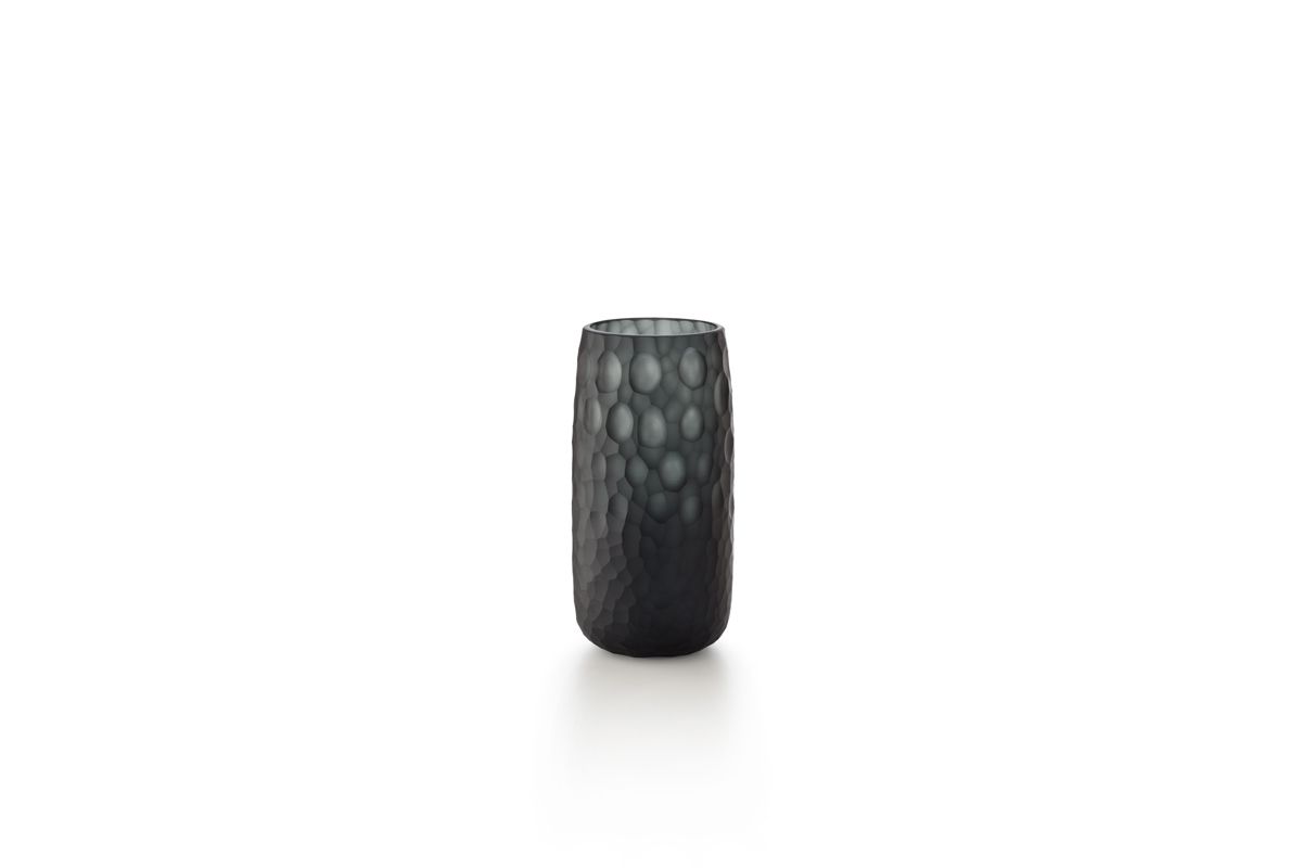 SALVIATI Vaso Battuti Grigio Acciaio Small H 23 CM / Ø 12 CM D6061