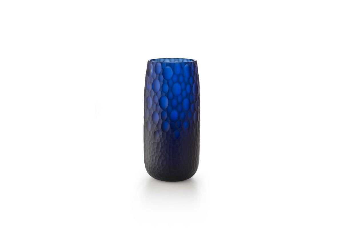 SALVIATI Vaso Battuti Blu Medium H 32 CM / Ø 15 CM D6060