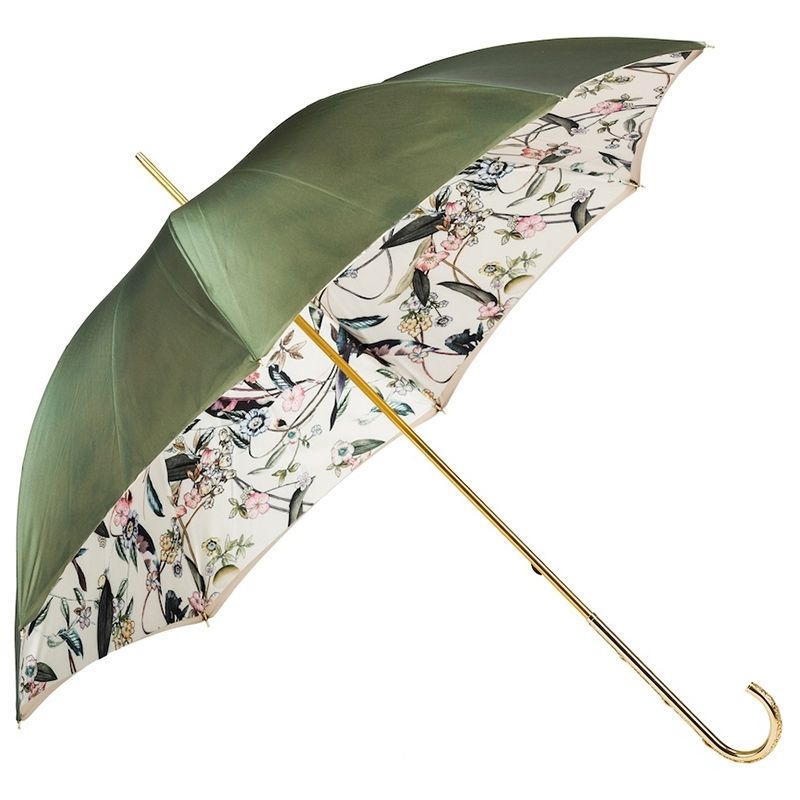 PASOTTI Ombrello Da Donna Flower Sfumato Verde Scuro Interno Floreale  189*21284-19*5K341/5*C22