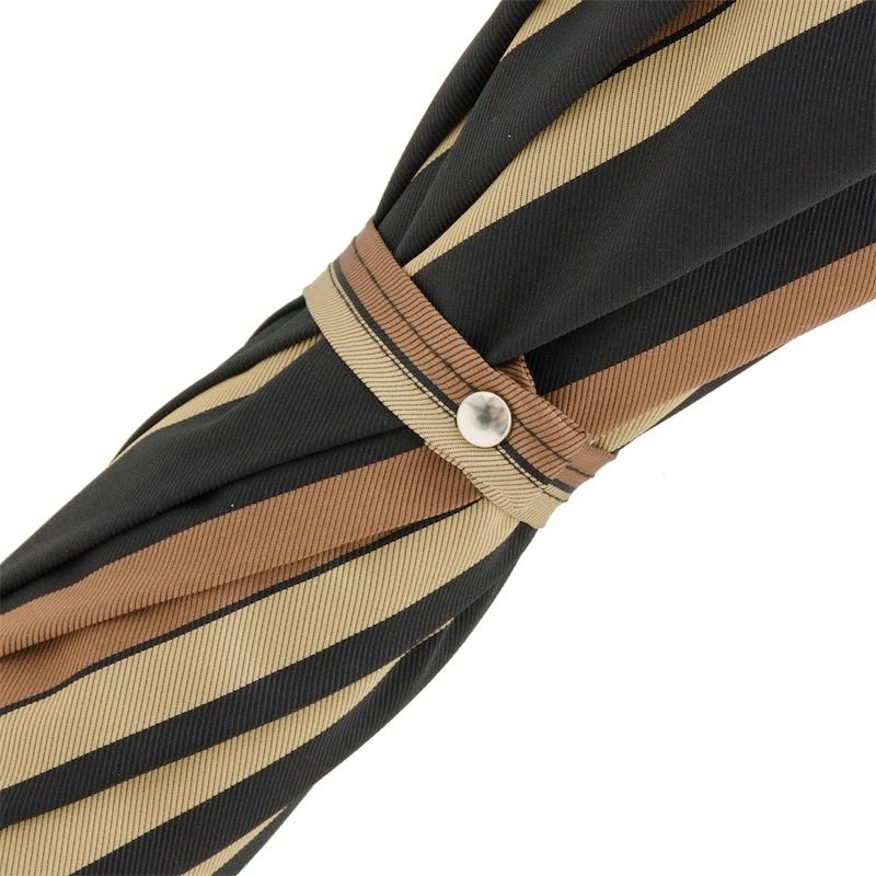 PASOTTI Ombrello Da Uomo Su Misura Righe Marrone/Ocra/Oro  478*ALFRED/8**N49