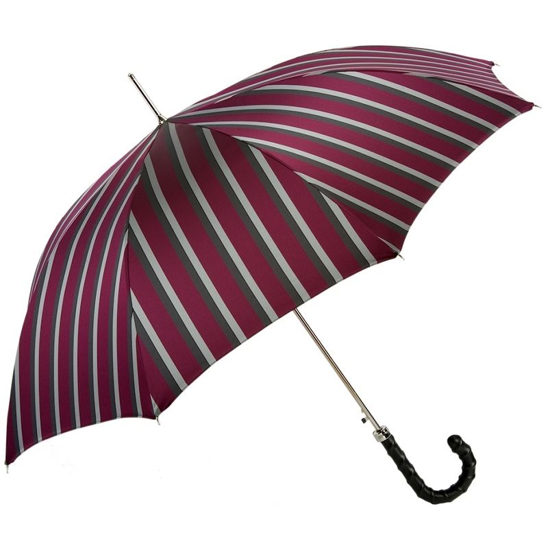 PASOTTI Ombrello Da Uomo Su Misura Righe Bordeaux/Grigio  478*ALFRED/6**D17