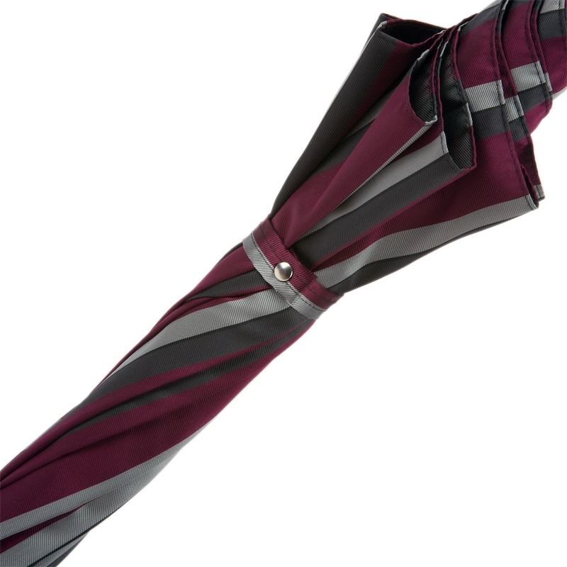 PASOTTI Ombrello Da Uomo Su Misura Righe Bordeaux/Grigio  478*ALFRED/6**D17