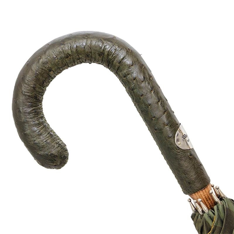 PASOTTI Ombrello Da Uomo Su Misura Righe Verde/Grigio/Senape  142*6496/16**16S